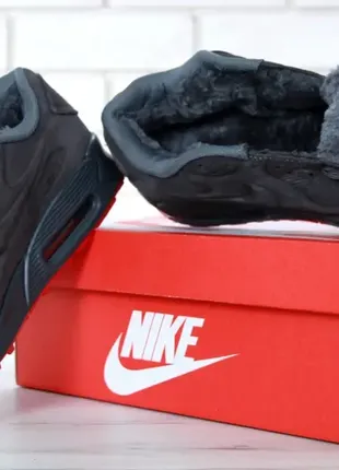 Nike air max 90 серым найк зима winter ❄️ теплые зимние ботинки сапоги fur мех ☔️🌧🌤☀️10 фото