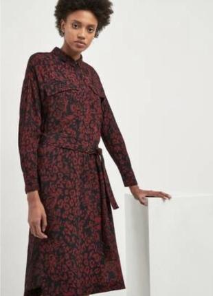 Платье, от whistles, длинное, под пояс, вискоза