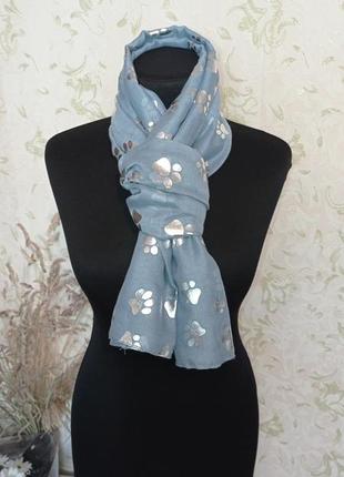 Шарф палантин принт лапки собачки 🐈