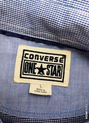 Стильная хлопковая рубашка в мелкую клетку американской компании сonverse one star4 фото