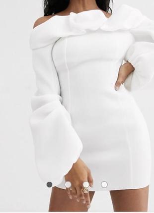 Белое платье мини из неопрена asos disign5 фото