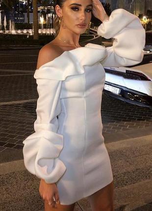 Белое платье мини из неопрена asos disign6 фото