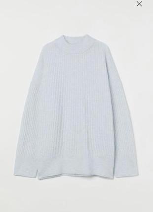 Удлиненный оверсайз свитер джемпер в рубчик h&m2 фото