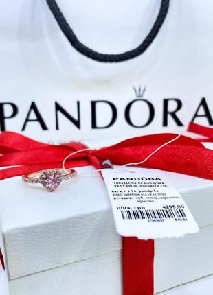 Срібне кільце пандора 188421c04 блискуче рожеве серце з камінням щирі почуття срібло рожеве золото проба 925 нове з биркою pandora