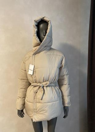 Куртка на поясі курточка з поясом зимова1 фото