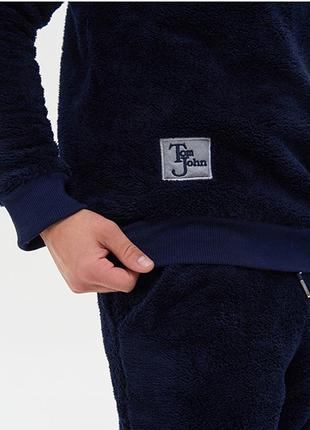 Піжама чоловіча зі штанами плюшева темно-синя 146366 фото