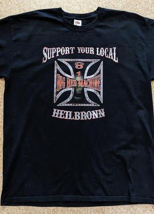 Мотофутболка   hells angels support 81 вig red machine