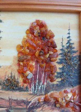 Картина з бурштину 17,5×14,5 пейзаж