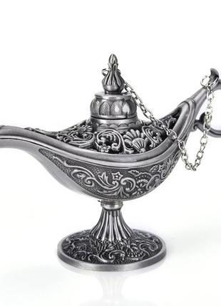 Серебристая винтажная арома лампа алладина, подарок с подтекстом6 фото