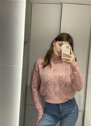 Нежно-розовый базовый свитер1 фото