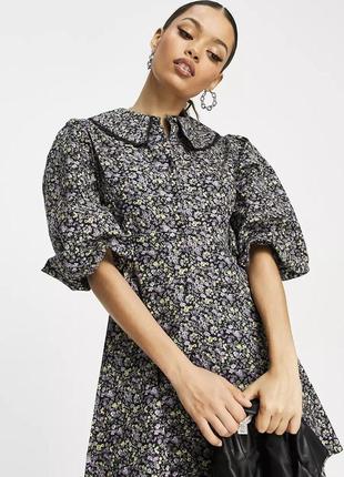 Платье с воротничком хлопок asos