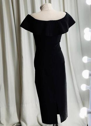 Шикарное вечернее черное платье с открытыми плечами2 фото