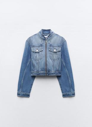 Укороченная джинсовая куртка z1975 с бахромой3 фото