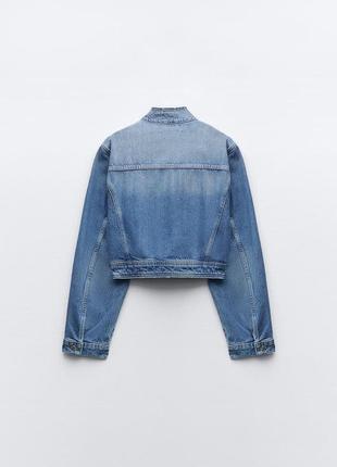 Укороченная джинсовая куртка z1975 с бахромой4 фото