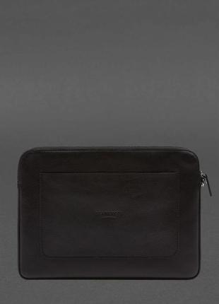 Кожаный чехол для ноутбука на молнии с карманом и хлястиком на руку черный - bn-gc-29-g3 фото