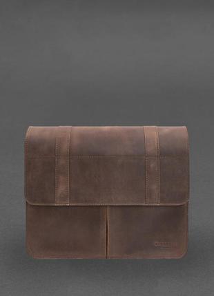Шкіряна сумка-портфель classic темно-коричневий crazy horse - bn-bag-55-o5 фото