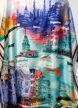 Винтажный шелковый коллекционный платок istanbul турция+подарок7 фото