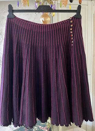 Нарядная трикотажная юбка с кристаллами сваровски