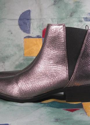 Жіночі черевики ботинки челсі colors of california сірі с блиском сріблясті луска 40 р3 фото
