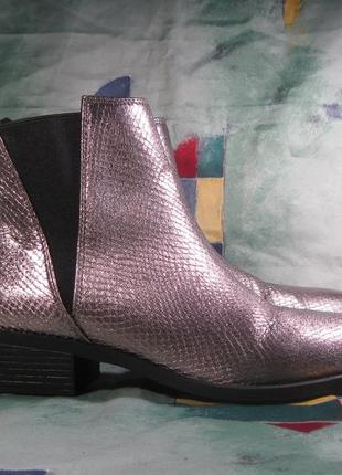 Жіночі черевики ботинки челсі colors of california сірі с блиском сріблясті луска 40 р4 фото