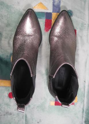Жіночі черевики ботинки челсі colors of california сірі с блиском сріблясті луска 40 р5 фото