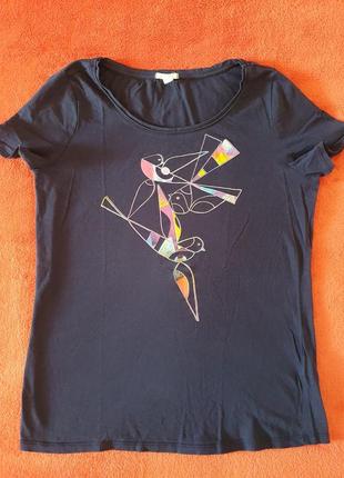 Футболка с геометрические принятом с птицами 🐦