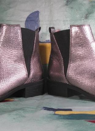 Жіночі черевики ботинки челсі colors of california сірі с блиском сріблясті луска 40 р10 фото