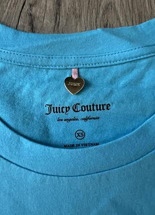 Хлопковая голубая футболка juicy couture xs оригинал3 фото