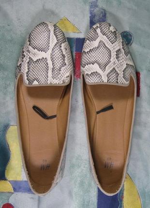 Мюли балетки сандалии туфли тапочки босоножки h&amp;m питон чешуйка размер 404 фото