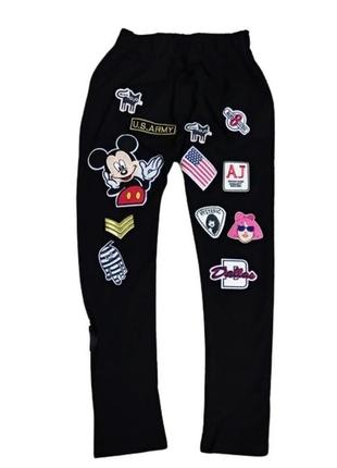Классные спортивные штаны, штанички черные disney