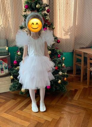 Новогоднее праздничное платье снежинки