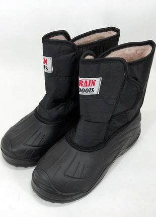 Сапоги мужские утепленные, обувь зимняя рабочая для мужчин. цвет: черный3 фото