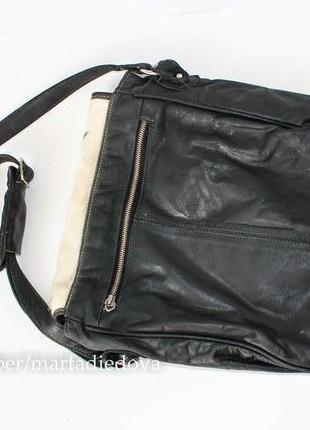 Шкіряна сумка портфель портмоне, вставка з вовни, натуральна шкіра10 фото