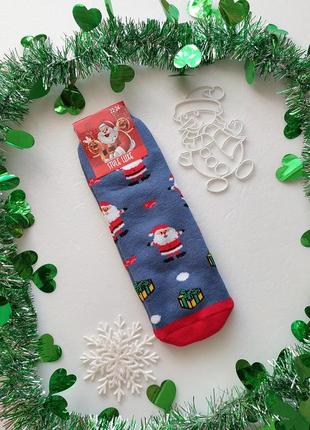 Дитячі махрові новорічні зимові шкарпетки для хлопчиків стиль люкс 
22-24р.на 22-24см ніжку.10-12років