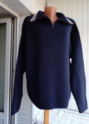 Брендовый шерстяной толстый свитер поло большого размера батал7 фото