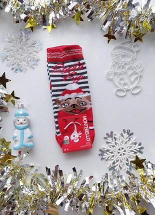 Детские, подростковые махровые зимние новогодние носки монтабелло 7-9 лет 20-22 см ножку.туречня.8 фото
