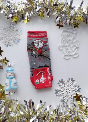 Детские, подростковые махровые зимние новогодние носки монтабелло 7-9 лет 20-22 см ножку.туречня.4 фото