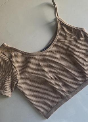 Топ на одне плече в рубчик