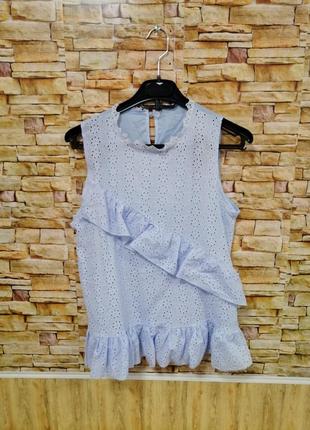 Хлопковая блуза прошва рюши волан