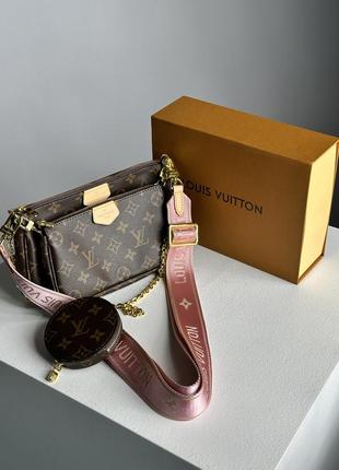 Повсякденна коричнева брендована сумочка від louis vuitton3 фото