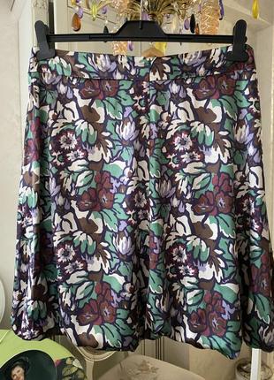 Натуральная шёлковая юбка в цветочный принт burberry