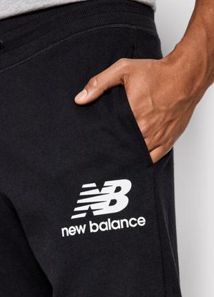 Оригинальные утепленные стильные спортивные штаны new balance slim pant mp71994black черный athletic fit1 фото