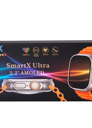 Смарт часы водонепроницаемые smartx8 ultra с функцией звонка и nfc9 фото