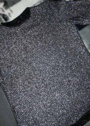Блуза черная с люрексом, м-л5 фото