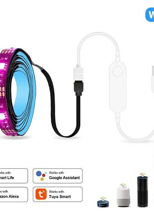 Умная wifi светодиодная usb led rbg лента tuya, smart life 5м