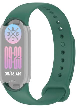 Силиконовый ремешок для xiaomi mi band 8 soft touch темно-зелёный (dark green)
