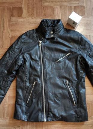 Куртка косуха кожанная black tag