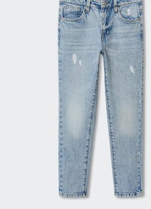 Чоловічі джинси mango варені блакитного кольору5 фото