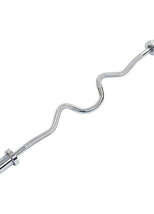 Гриф для штанги олімпійський вигнутий ez-подібний ta-5722-1 срібний (58363077), zelart