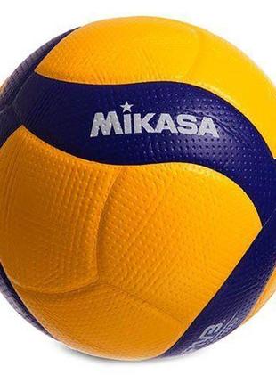Мяч волейбольный v200 №5 оранжево-синий (57522008), mikasa